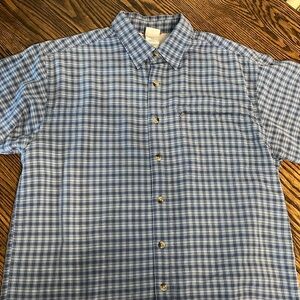 Like New, The North Face Men’s shirt, size M, blue plaid.